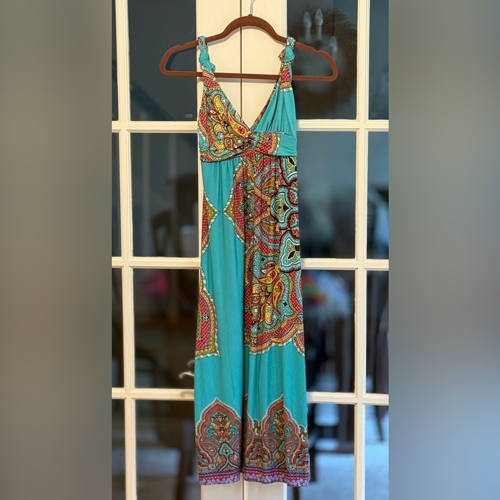 Teal Sleeveless Maxi Dress